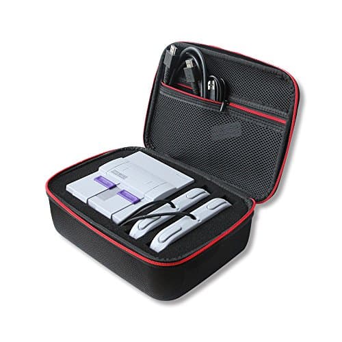 SNES Classic Case – Hard Travel Case for Super NES Classic Mini Console, Carrying Case for SNES Classic Mini Console, 2 Controllers, HDMI Cable and Other Accessories
