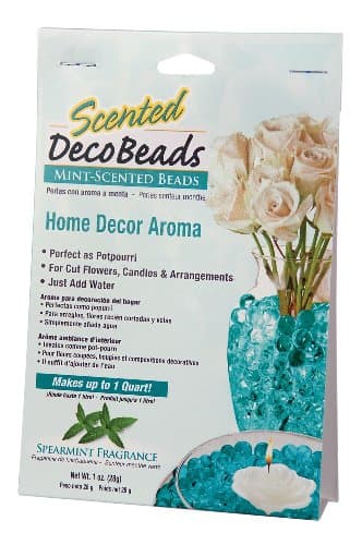Scented Deco Beads 1oz (makes 1 quart/liter) - Water Storing Color Hydro-gel For Home Decor Aroma (Spearmint (Turquoise))