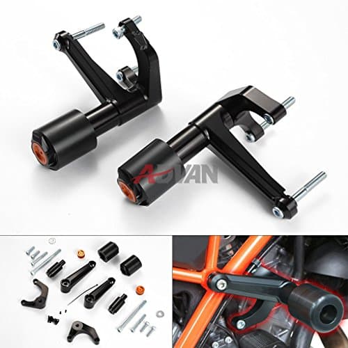 Advan Black CNC Frame Slider Cover Protector Bobbins for KTM 1290 Super Duke / R