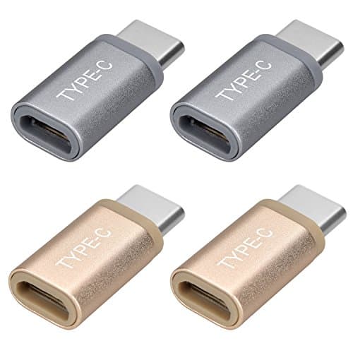 Type C Adapter, BEAOK[4 PACK] USB 3.1 Type C to Micro USB Convert Connector for 12" Apple MacBook, Google Nexus 6P 5X, OnePlus 2 ,Nokia N1 &amp; Other Type-C Supported Devices (2Grey+2Gold)
