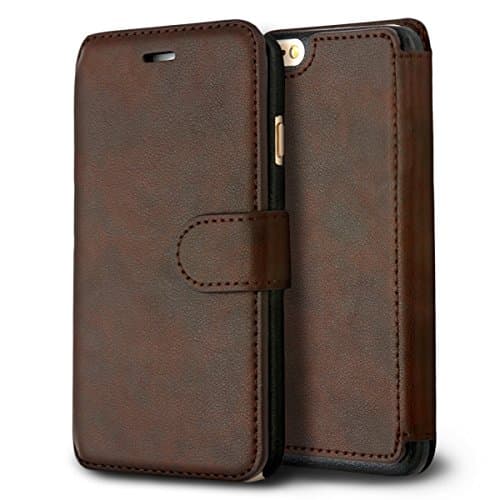 iPhone 6S Case, iPhone 6 Case Wallet, Armorex - Card Slot, Flip, Slim Fit. (Brown)