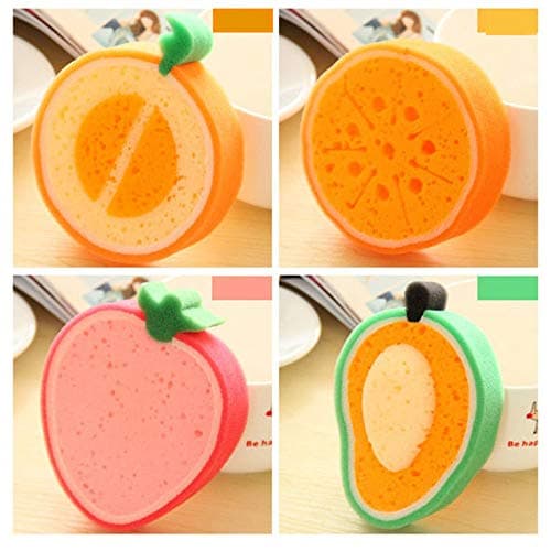 Newgreen Creative Korean Cartoon Bath Cleansing Sponge - Mango