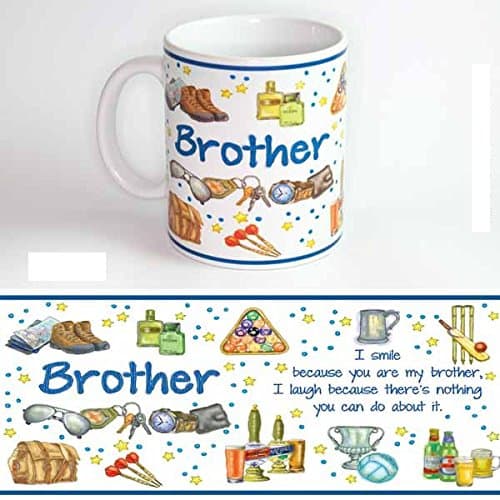 ARTIST DESIGNED COFFEE/TEA MUG - Art/Artwork Comes From A Collection Of Licensed Classic, Retro, Vintage, Antique And Original Designs - This "Brother" Mug Has A Lovely Sentiment About Being A Brother And A Great Decorative Theme - Perfect For A Delicious Cup Of Coffee, Tea, Hot Cocoa & More! - Makes A Wonderful Gift!