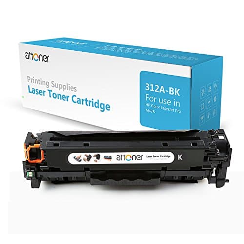 Attoner Compatible Toner Cartridge Replacement for HP 312A(CF380A)(Black), for Use In HP M476DW Printers