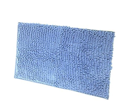 Non-slip Microfiber Shag Bathroom Mat, 15 x 24-Inches (Snow cyan)