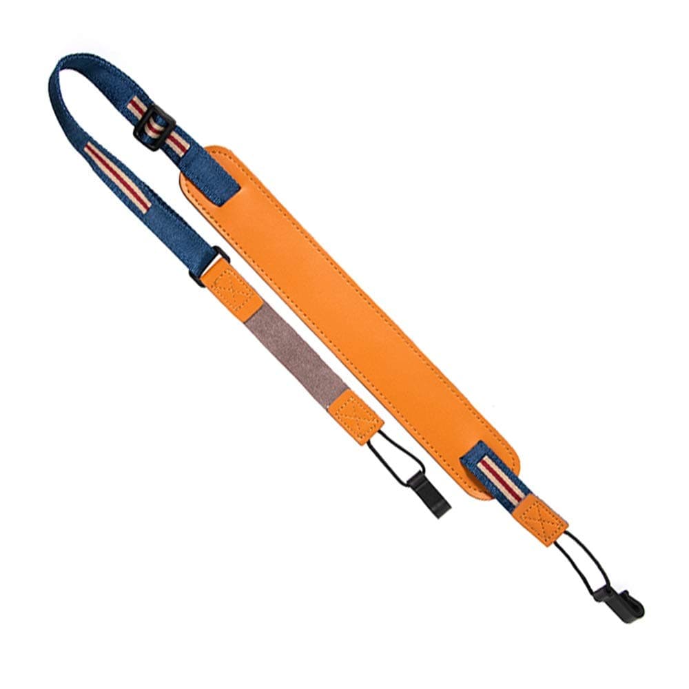 AXROAD MALL Ukulele Strap Soft Cotton & Leather Double Layer No Punching Adjustable Shoulder Strap For Ukulele Soprano Concert Tenor Baritone (Color : Yellow)