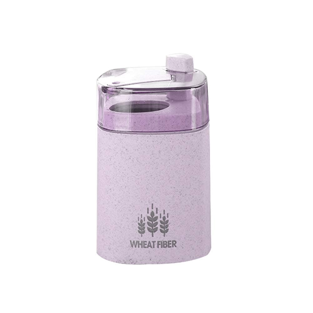 Bodhi2000 Wheat Straw Automatic Toothpick Holder Box Storage Dispenser for Home Restaurant Kitchen Supplies Purple