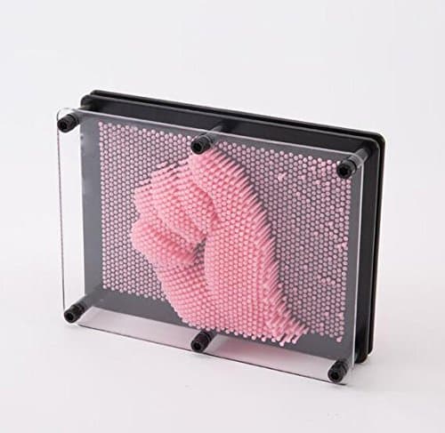 3D Pin Art Sculpture - Pin Impression Toy - Pin Impression Hand Mold - Great Toy For Kids (6" x 8" Pink)