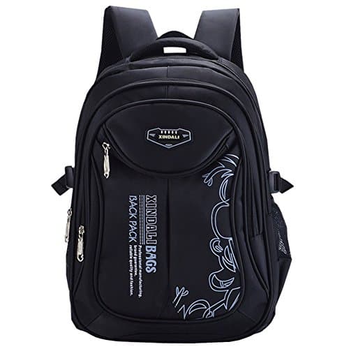 Macbag School Backpack Bookbag Durable Camping Backpack for Boys and Girls (Black 2)