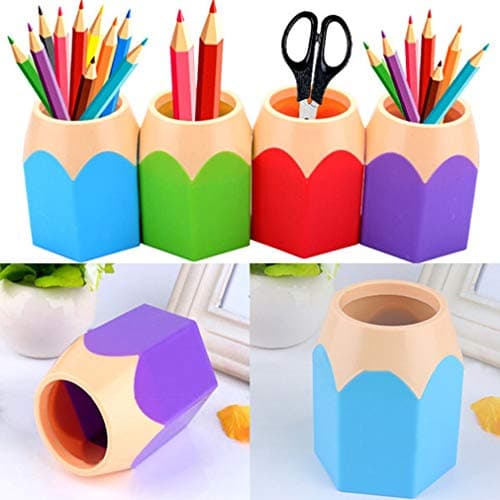 Pencil Holder Desktop Storage Container Desk Tidy Organizer Makeup Brushes Holder for Office School by TheBigThumb, Color Random