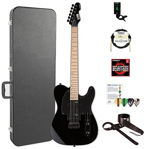 ESP LTE200MBLK-KIT-2 TE Series TE-200 MAPLE Electric Guitar, Black