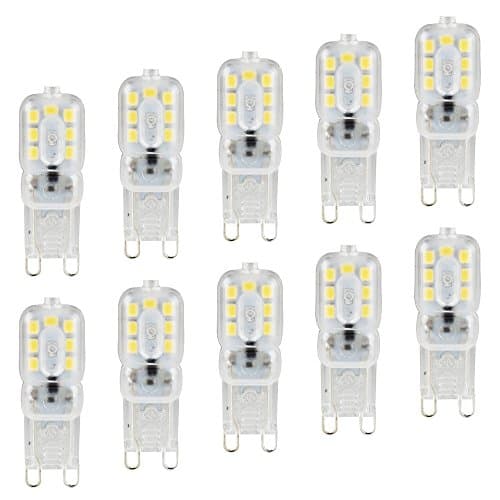 10pcs Dimmable 5W G9 LED Bulbs 220V 360° Beam Angle Led Light Bulb Cool White 6000K, Replacement 40W Halogen Bulbs