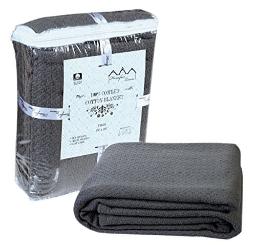 100% Premium Soft Cotton Blanket - King Blanket - Thermal Blankets - Soft Cozy &amp; Warm Cotton Blankets- Throw Blankets For Couch - King Size Bed Blankets - Grey King Cotton Blanket By HOMEFAIR LINENS