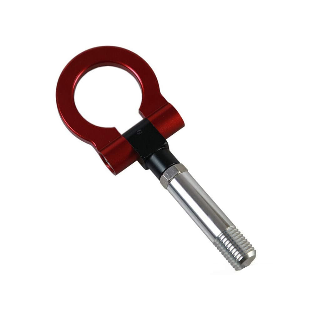 Aluminum Front Rear Auto Trailer Tow Hook Kit Car Trailer Tow Hook Ring Kit for Japanese European Car - Red