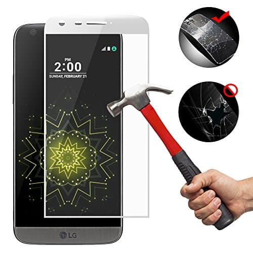 LG G5 Screen Protector,Cooper GTV 3D Full Cover Tempered Glass Screen Protector for LG G5,Anti-Scratch,Anti-Fingerprint,Bubble Free(White)