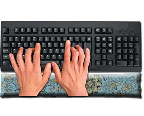 Candi Andi Handmade Keyboard Wrist Rest Pad - Flax Seed Fill - Lavender Scented - Blue Lagoon - TWRL-BL