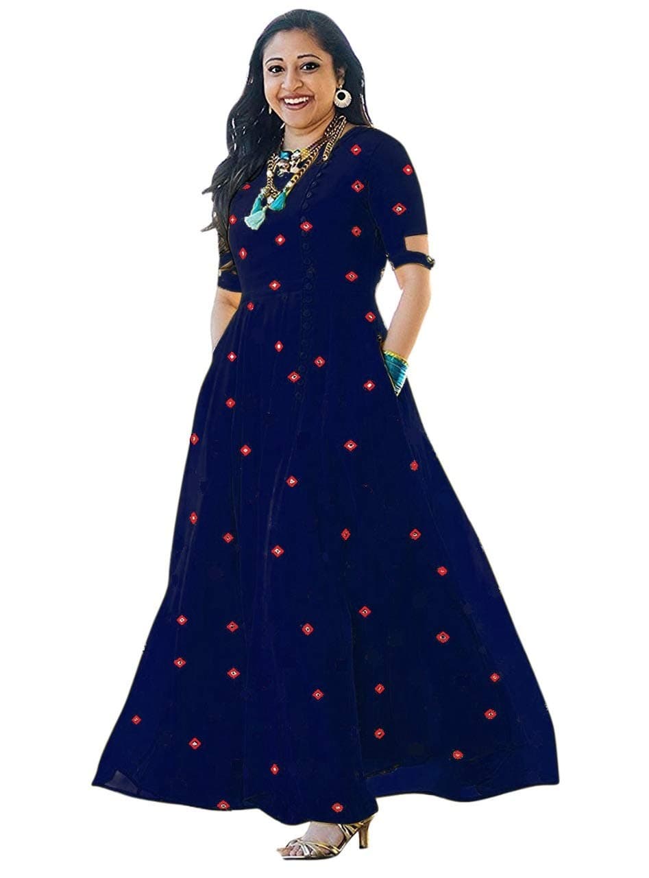 Asha Print Women's Rayon Anarkali Kurta