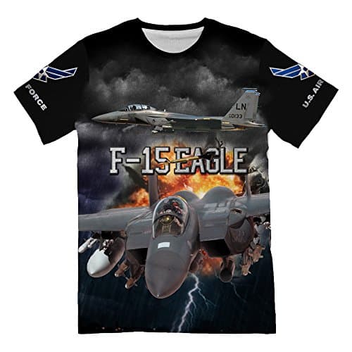 Personalized USAF Air Force Douglas F-15 Eagle T-Shirt for Mens 3D Allover Printed Military Lover Short Sleeve Top Tees