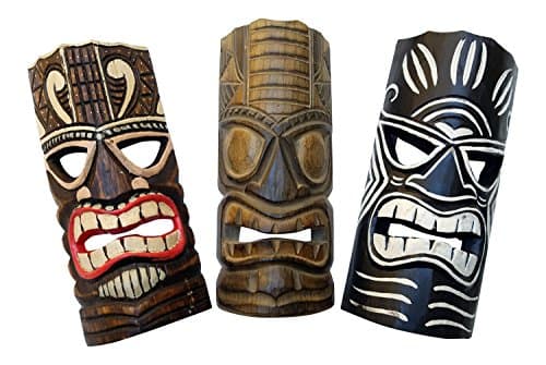 Tiki Mask Trio Wall Decor - Bundle Of Three Designs