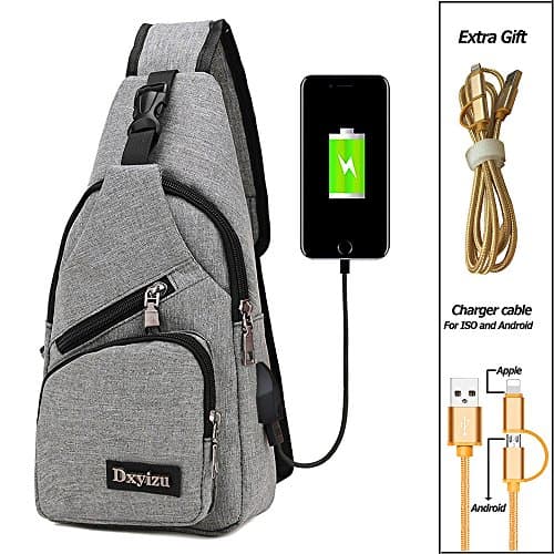 Shoulder Backpack, Smart Sling Bag with USB Charging Port Chest Bags Daypack For Shopping Hiking,Short Trip,School Attendance