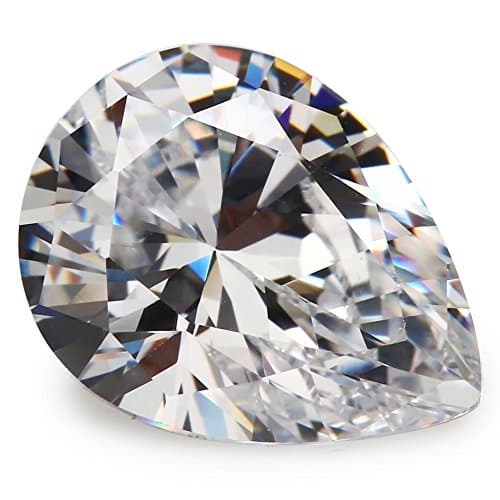 50PCS Size 13x18mm 5A Pear Shape Machine Cut White Color Cubic Zirconia Stone Loose CZ Stones (13x18mm 50pcs)