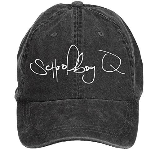 LongDaCo ScHoolboy Q Logo Cotton Baseball Cap with Adjustable Hat Men Black