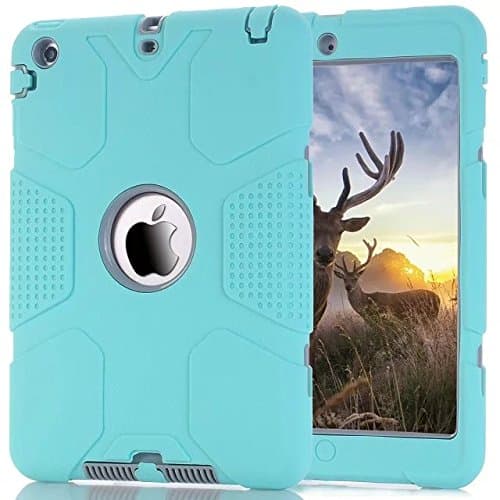 iPad Mini Case, Acheers 2 in1 Hard PC + Silicone Hybrid Heavy Duty Case Cover For Apple iPad Mini 1 2 3 (sky blue+gray)