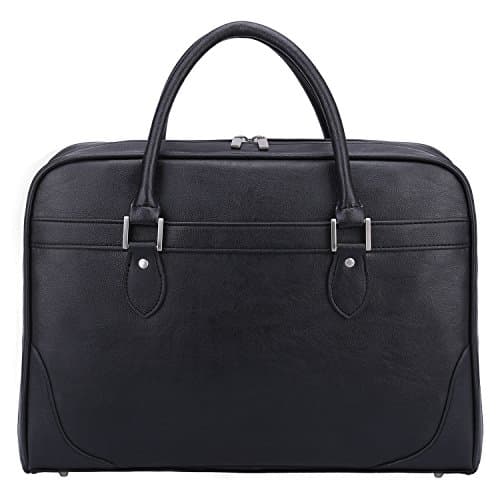 Ronts Men's 15.6 inch Laptop Computer Briefcase Soft PU Leather Zipper Business Messenger Bag
