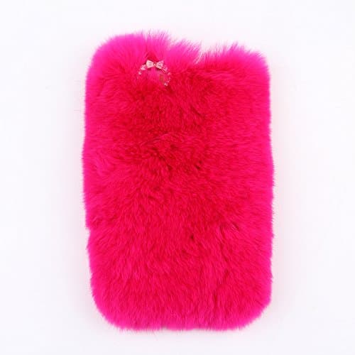 Note 4 Case, Genuine Rex Rabbit Fur Fluffy Cover Bling Diamond [Warm Soft Furry] Winter Wammer Handmade Soft Crystal Rhinestone Back Case for Samsung Galaxy Note 4 Accessories by Casemart (1 Stylus Pen + 2 Screen Protector Film) Red Wine Design