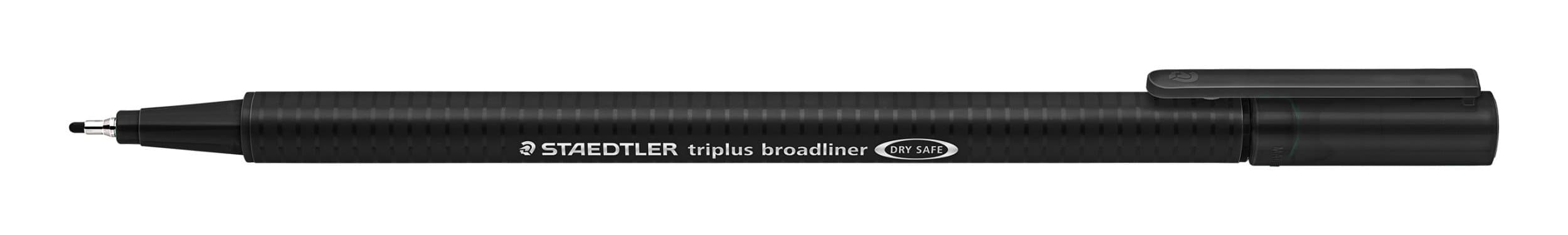 Triplus Broad Liner Superfine Metalclad Tip Pen Set - Pack of 10 (Black)