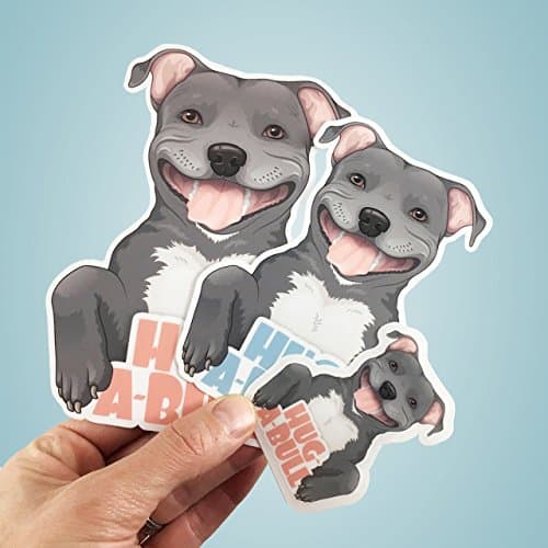 Cute Pitbull Stickers in Various Sizes - Super Durable, Weather Resistant Vinyl Decals - Accessories for a Pit Bull Dog Lover or Mom - Makes a Perfect Gift - American Staffordshire Terriers