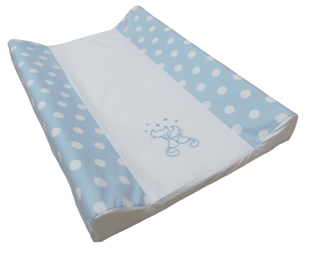 Babymajawelt® Changing Mat "Cats/Cats (with Points) with Two Raised Edges – 50 x 70 cm (Blue)