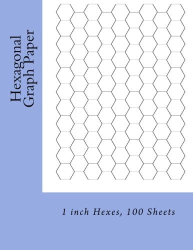 Hexagonal Graph Paper: 1 inch Hexes, 100 Sheets