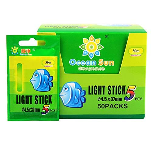 Fishing Glow Sticks, 4.5 * 37mm Float Glow Stick Night Fishing Green Fluorescent Light Fishing Glow Sticks 150pcs (50bags)