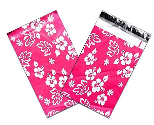 6" x 9" Designer Series -FLAT Poly Mailers, Self Sealing Envelopes (400, Pink Hawaian)