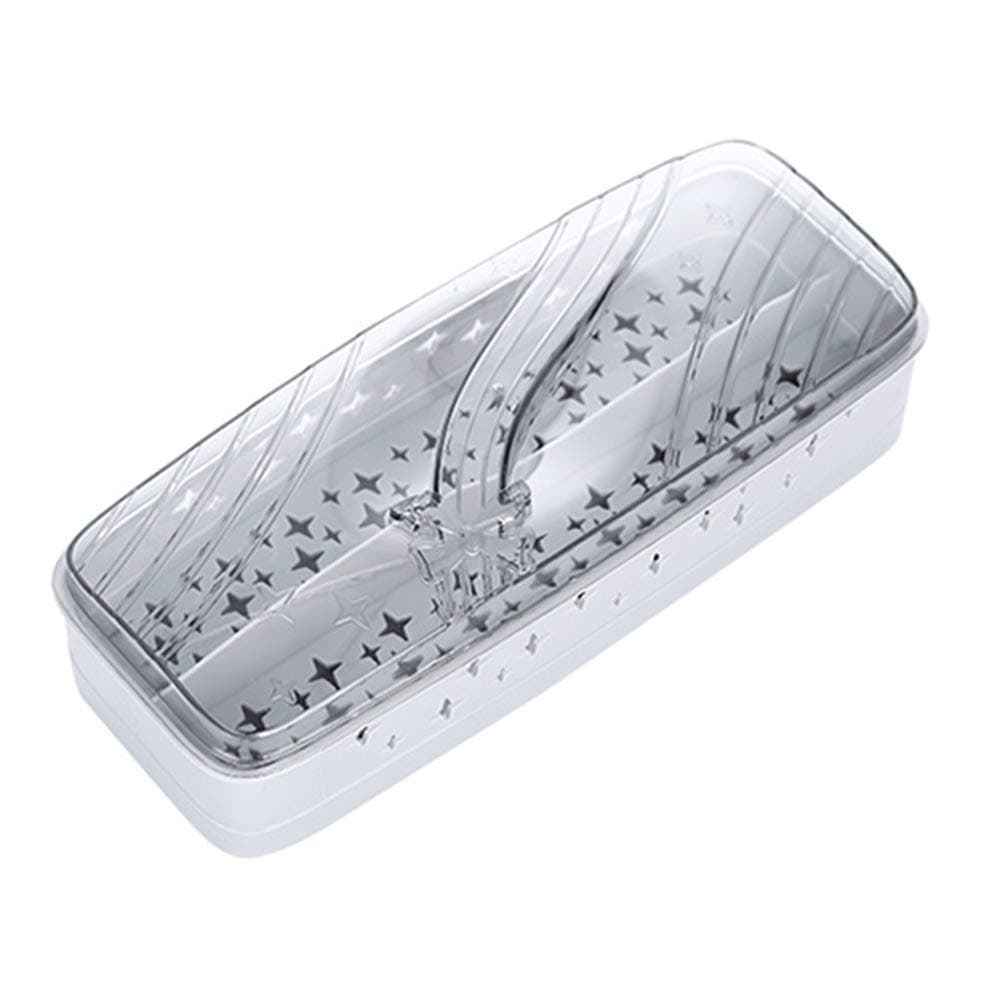 Flatware Storage Plastic Tray with Lid, Kitchen Cutlery And Accessories Box, Utensil Drawer Organizer Container with Cover, Flatware Holder, College Dorm Room Organisation Essentials,Gray