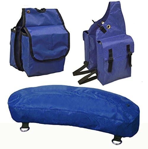 Tahoe Nylon Trail Riding Endurance Saddle Bag Set - Includes Saddle, Horn, and Cantle Bags - Durable Nylon Construction, Perfect for Holding Food, Beverages and Supplies - Multiple Colors Available