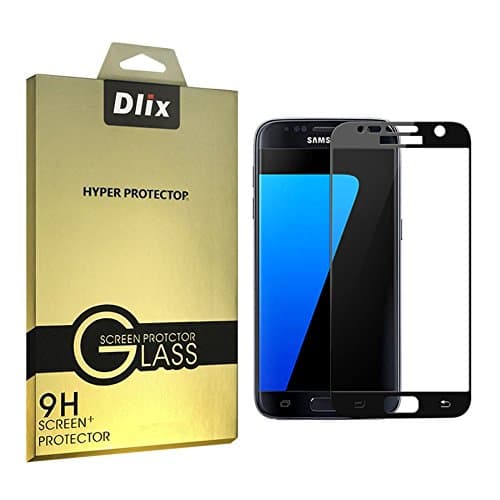 Dlix 2.5D Samsung Galaxy S7 Tempered Glass Screen Protector ,Anti-finger printer, Bubble-free, Case-Friendly-Black