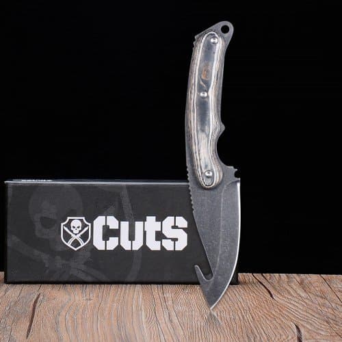 CutS Gut Knife Fixed Blade Tactical Hunting Hook Knife Dull For CS Classic Collection (G-B-L)