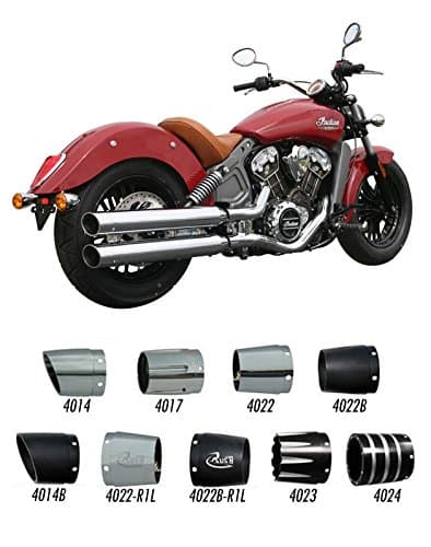45205-200-PKG Rush Racing Exhaust War Horse 4" Slip-On Chrome For 2015-2016 Indian Scout