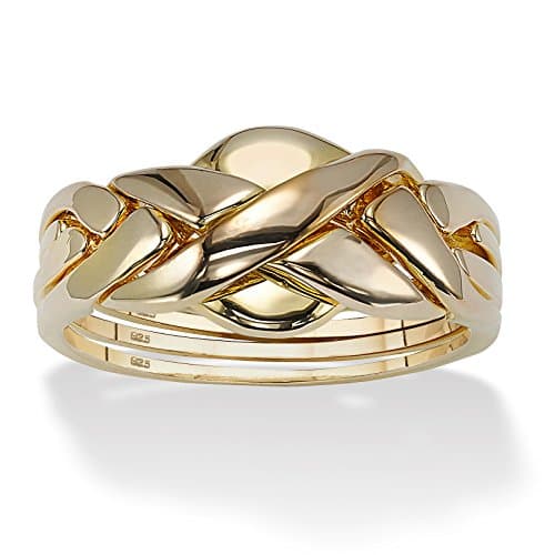 18k Gold over .925 Sterling Silver Puzzle Ring