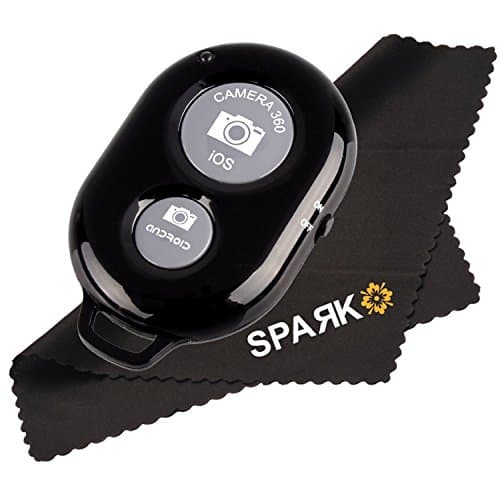 Spark Electronics Bluetooth Wireless Remote Control Camera Shutter Release Self Timer for iPhone 5 5s 5c 4s 4, iPad 5 4 3 iPad Air Mini, Samsung Galaxy S4 S3 Note 3 2, Android Phone (Black)