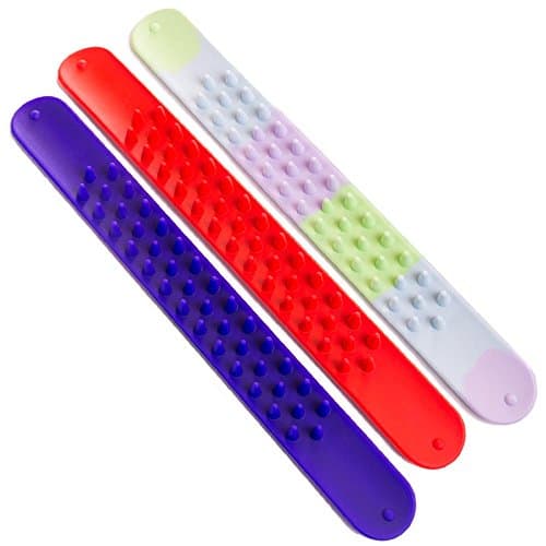Spiky Slap Bracelets / Bands (3 Pack) - 100% Silicone Great Sensory and Fidget Toy - BPA Free / Phthalate Free /Latex-Free for Adults & kids with ADD/ADHD Autism, or Sensory issues - Reduces stress