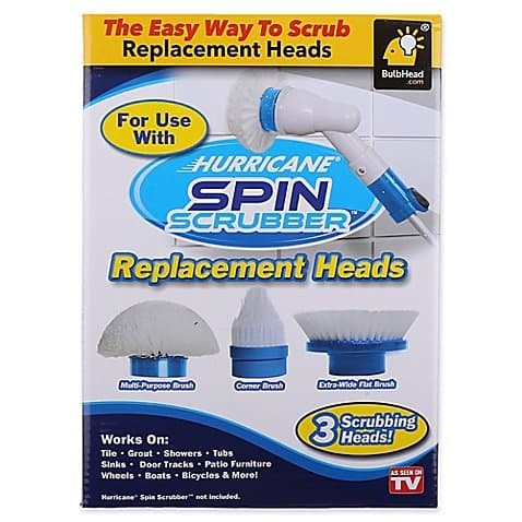 Spin Scrubber Replacement Heads Hurricane 3 Packs Cleaner Bathroom Floor Scrubs Multipurpose Head Brush Brand New &amp; Fast Shipping