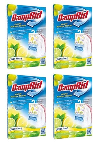 DampRid Hanging Bag Moisture Absorber Citrus Fresh, 14 oz (Pack of 4)