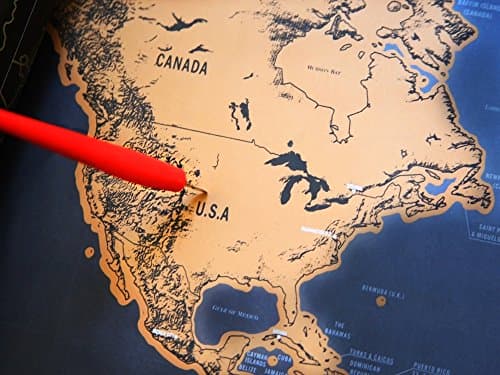 World Travel Scratch Off Map (32.5in.x23.5 in.) Great Travel Tracker, Pretty Easy to Scratch Off Places You Have Been Perfect Gift Including Free Scratching Pen