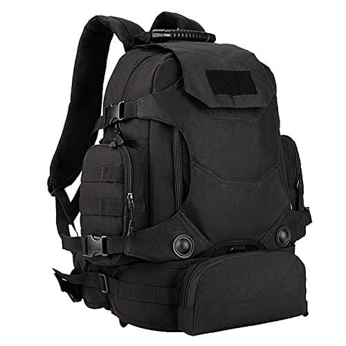 Matoger 40L MOLLE multi-functional Tactical Backpack Outdoor Hunting Combination Military Nylon Rucksack Gear Bag (Black)