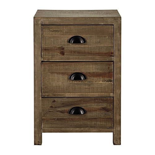 Aprodz Solid Wood Manki Bedside Storage Table for Living Room