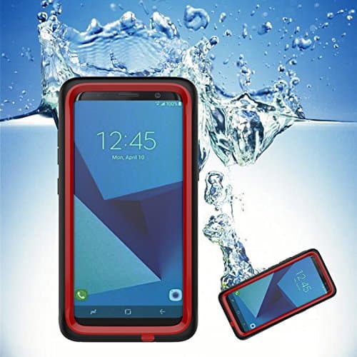 Waterproof Case Closed to Snow + Ice, Sealed from Dirt + Dust, Survives Drops from 6.6 feet / 2 meters, Protective Cover for Samsung Galaxy S8 Plus 6.2 Inch (Red)