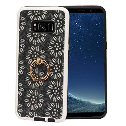 Digikart Hybrid Shock Proof Premium Black Mobile Back Cover Case with Ring for Samsung Galaxy S8